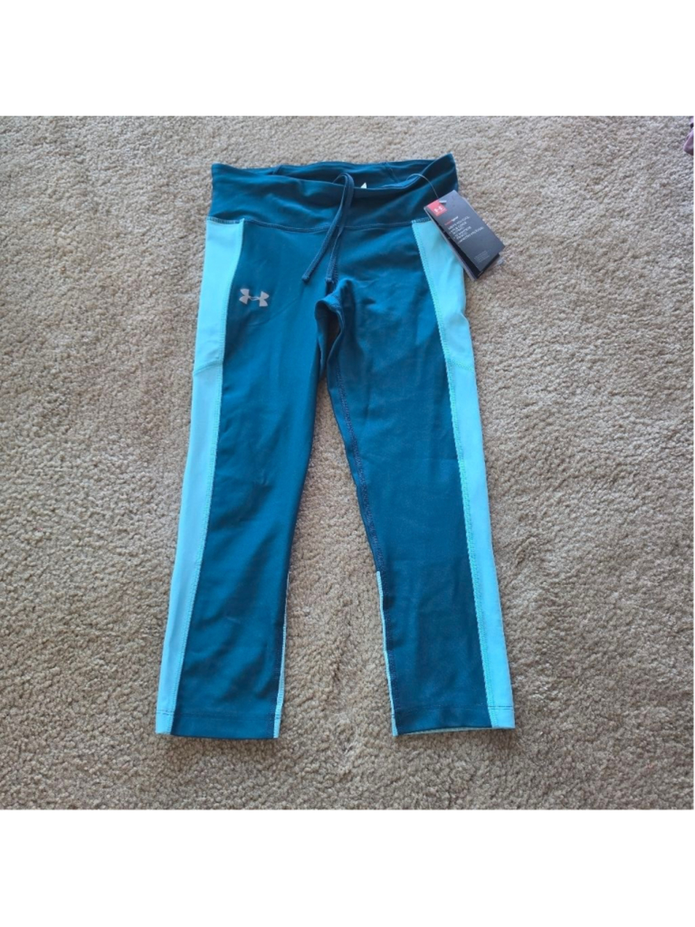 Under Armour Teal HeatGear Leggings Large